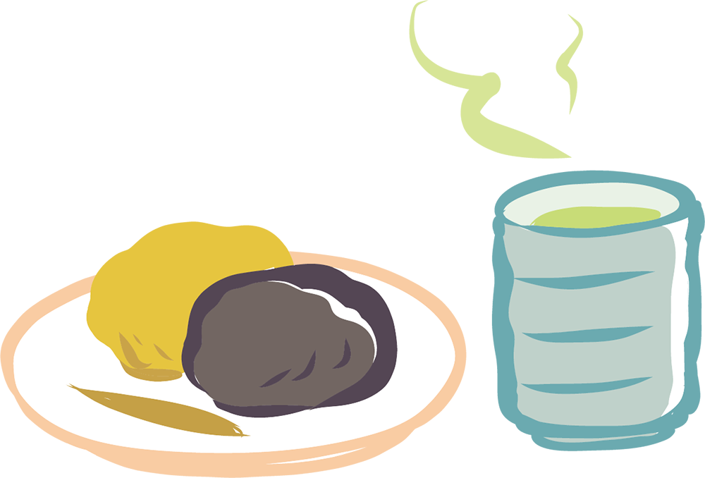 お茶とおはぎ